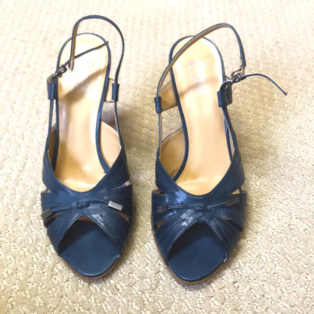 Navy heels summer sandals
